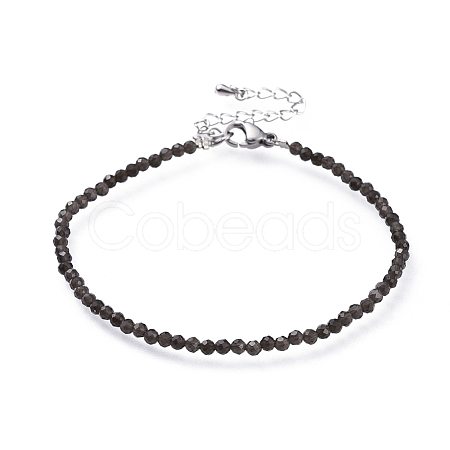 Natural Obsidian Bead Bracelets BJEW-JB04555-07-1