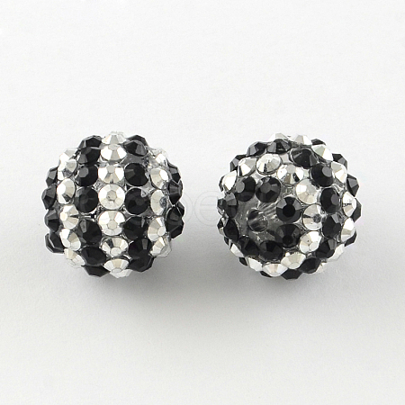 Resin Rhinestone Round Beads RESI-S313-18x20-10-1
