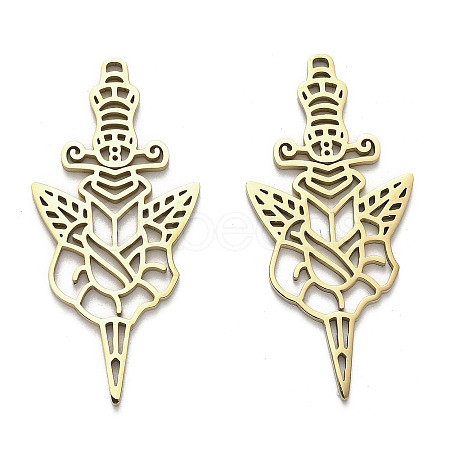 304 Stainless Steel Pendants STAS-B054-04G-1