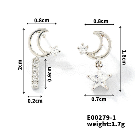 Copper Geometric Zircon Stud Earrings for Elegant Summer Style KE2533-2-1