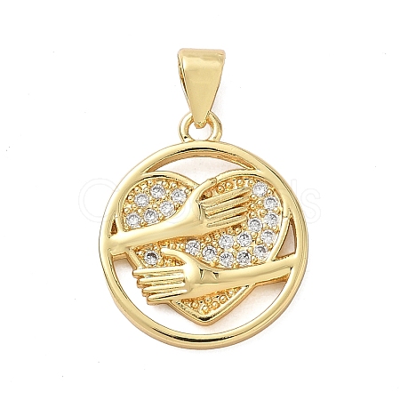 Brass Micro Pave Clear Cubic Zirconia Pendants KK-A273-26G-1