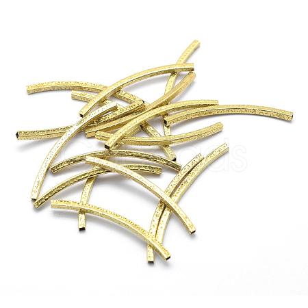 Brass Textured Tube Beads KK-A143-33C-RS-1