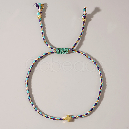 Mother's Day Adjustable Brass Bead Braided Bead Bracelets YE2550-3-1