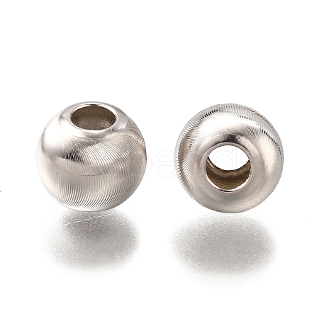Rhodium Plated 925 Sterling Silver Beads STER-T007-11P-1