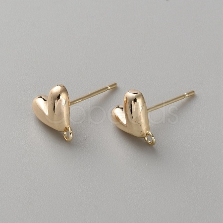 Brass Studs Earring Findings KK-WH0109-13G-1