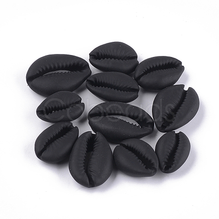 Spray Painted Natural Cowrie Shell Beads X-SSHEL-T008-12B-1