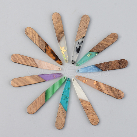 Resin & Walnut Wood Pendants RESI-S389-039A-1
