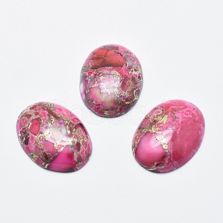 Brass Line Regalite/Imperial Jasper/Sea Sediment Jasper Cabochons X-G-E464-42N-1