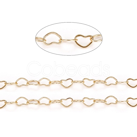Brass Heart Link Chains X-CHC-D026-15B-G-1