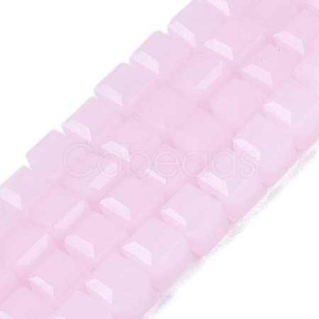 Imitation Jade Glass Beads Strands GLAA-R041-8x8mm-B03-1