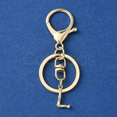 Alloy Initial Letter Charm Keychains KEYC-YW00006-12-1