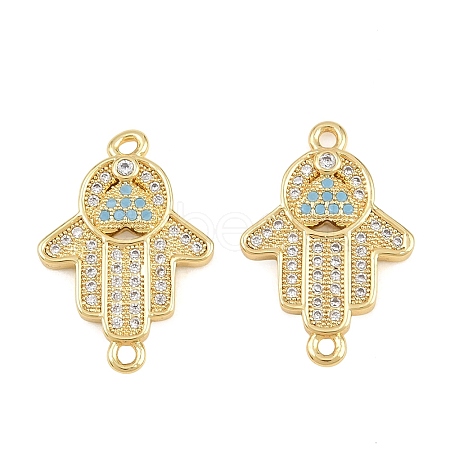 Brass Micro Pave Deep Sky Blue Cubic Zirconia Connector Charms CU-CBAB719-07G-A-1