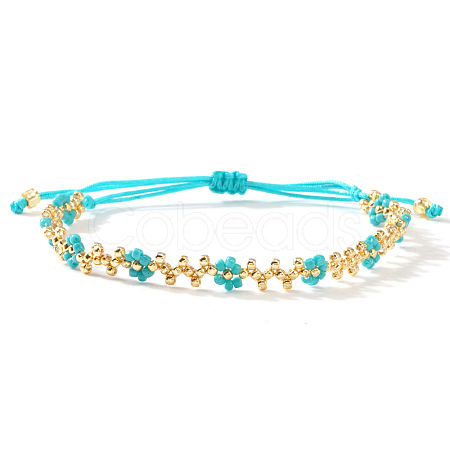 Bohemian Glass Seed Bead Braided Bead Bracelets AS6316-4-1