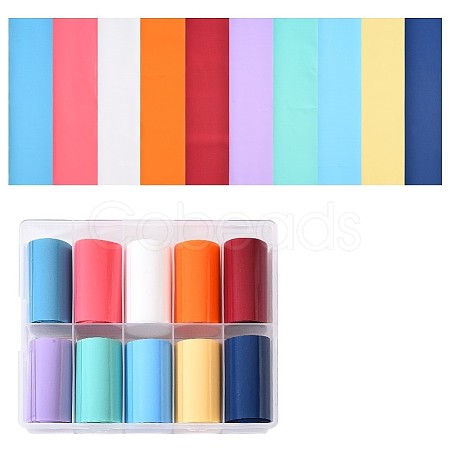 10Rolls Solid Color Nail Art Transfer Stickers MRMJ-R091-17-1