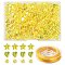 DIY Stretch Bracelet Making Kit, Including Heart & Star & Round Acrylic Beads, Elastic Thread, Yellow, Beads: 6~10x3~6mm, Hole: 1~1.5mm, 200Pcs/box