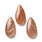 Natural Sunstone Pendants, Teardrop Charms, 39.5~40x20x7.5~8mm, Hole: 1.5mm