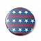 Independence Day Flat Round Tinplate Badge Pins, Platinum Brooch Button Pin for Backpack Clothes, Star Pattern, 58x3.5mm