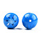 Flower Opaque Resin Beads, Round, Dodger Blue, 20x19mm, Hole: 2mm