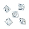 Cubic Zirconia Cabochons, Point Back, Square, Clear, 6x6x3mm