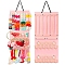 Felt Hair Accessories Storage Bags, Wall Hanging Organizer, Foldable Felt Hanging Bag, Rectangle, Pink, 73x31cm