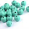 Natural Wood Beads, Dyed, Round, Aqua, 14x13mm, Hole: 4mm, about 1200pcs/1000g