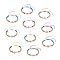 10Pcs 10 Style Lampwork Evil Eye Braided Bead Bracelets Set, Cross & Infinite & Hamsa Hand Crystal Rhinestone Link Bracelets for Women, Mixed Color, Inner Diameter: 1-7/8~3-3/4 inch(4.7~9.5cm), 1Pc/style