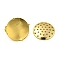 Brass Brooch Findings, Cadmium Free & Lead Free, Round, Real 14K Gold Plated, 21x21x12mm, Pin: 0.7mm, 20x2mm, Hole: 1mm