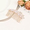 Alloy Hair Combs, with Imitation Plastic Pearl and Rhinestone, Light Gold, 80~120x40~50mm