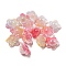 Iridescent Acrylic Bead Caps, AB Color Plated, 5-Petal Flower, Salmon, 12.5x12.5x6.5mm, Hole: 1.5mm