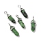 Natural Ruby in Zoisite Pointed Pendants, Faceted, with Platinum Tone Brass Findings, Lead free & Cadmium Free, Bullet, 27~30x9~10x7~8mm, Hole: 4x3mm