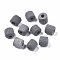 Handmade Porcelain European Beads, Large Hole Beads, Column, Gray, 12~14x10.5~12.5mm, Hole: 4mm