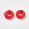 Silicone Beads, DIY Bracelet Making, Donut, Red, 5x2mm, Hole: 1mm