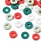 Handmade Polymer Clay Beads, Heishi Beads, Disc/Flat Round, Mixed Color, 4x0.5~1.5mm, Hole: 1.5mm, about 66600pcs/1000g