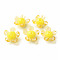 Handmade Lampwork Beads, Flower, Yellow, 14.5~15.5x15~16x7~8mm, Hole: 1.5mm