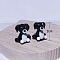 Lampwork Beads, Dog, Black, 20mm, Hole: 2mm