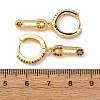 Safety Pin Brass Micro Pave Cubic Zirconia Hoop Earrings EJEW-F384-15G-02-5