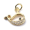Brass Micro Pave Cubic Zirconia Charms ZIRC-F131-13G-1