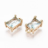 Brass Glass Rhinestone Pendants X-GLAA-S179-21H-RS-2