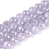 Electroplate Opaque Solid Color Glass Beads Strands GLAA-TAC0009-05B-02-1