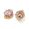 Brass Micro Pave Cubic Zirconia Connector Charms KK-P355-12G-03-2