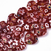 Handmade Millefiori Lampwork Beads Strands LAMP-N023-001-2