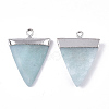 Electroplate Natural Amazonite Pendants X-G-S344-49G-2
