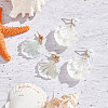 2 Pairs 2 Color Resin Shell Shape Dangle Stud Earrings with Imitation Pearl Beaded EJEW-AN0002-62-7