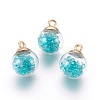 Transparent Glass Bottle Pendants GLAA-L018-12-1