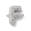 Brass Micro Pave Cubic Zirconia Letter Links KK-I717-04F-P-1