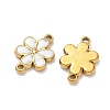 304 Stainless Steel Enamel Flower Links Connector Charms STAS-K330-16G-01-2