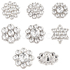 AHADERMAKER 42Pcs 7 Styles 1-Hole Alloy Rhinestone Shank Button ALRI-GA0001-10-1