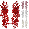 4 Pairs 4 Colors Polyester Embroidery Sequin Costume Accessories FIND-CY0001-24-6