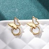 Butterfly Brass Shell Stud Earrings KK-D363-22G-5