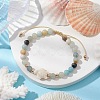 Natural Flower Amazonite Round Beaded Braided Bead Bracelets BJEW-JB10692-02-2